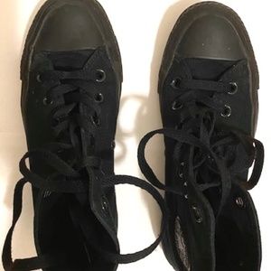 Black Converse high top sneakers